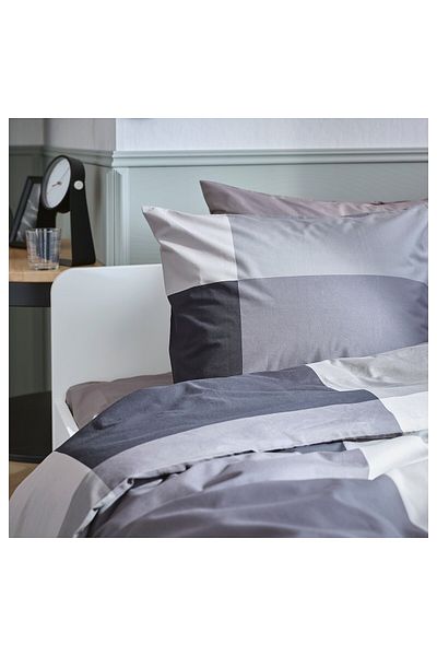 IKEA BRUNKRISSLA Duvet cover and pillowcase, black, 150 x 200/50 x 80 cm