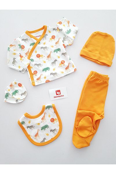 ilkimbebe Safari Animals 5-Piece Newborn Baby Hospital Release Set