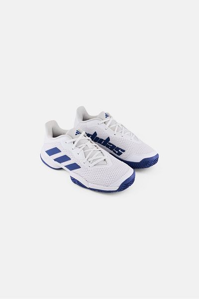 adidas Kids Boy Barricade Lace Up Tennis Shoes, White