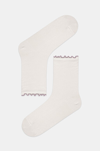 Penti White Pink 2-piece Socket - Romantic Socks Set with Ruffle Detail