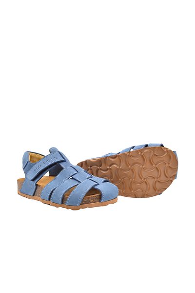 kids A more Leo Unisex Leather Kids Sandals Denim Color