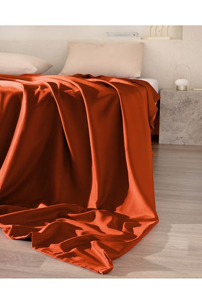 Madame Coco Orange Double 100% Cotton Satin Duvet Cover
