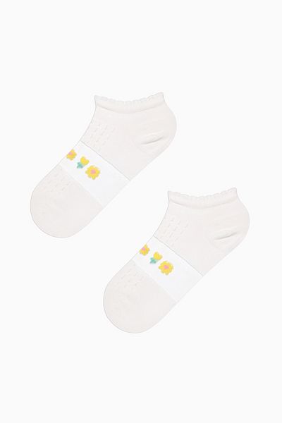 Penti Transparente Blumen Weiß Gelb 2er-Pack Booties-Socken