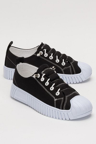 Liger Unisex Easy-To-Wear Rubber Laced Sports Linen Sneaker Shoes Black - White
