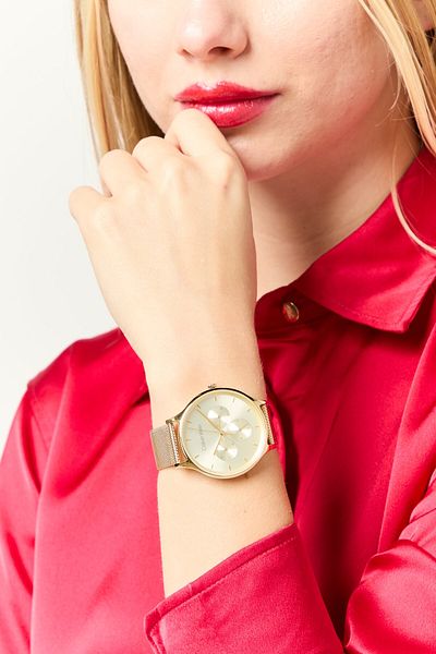 Calvin Klein ساعة كوارتز نسائية من الفولاذ المقاوم للصدأ 25200103، 38 مم، باللون الذهبي