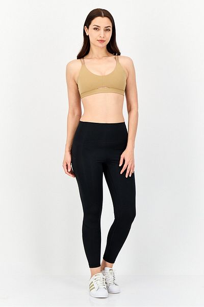adidas Women Lightly Padded Training Sports Bra, Tan