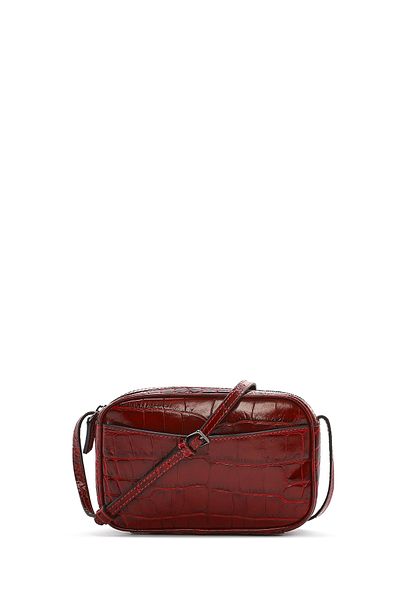 Derimod Women's Burgundy Printed Mini Crossbody Bag 24Wbd2306E3