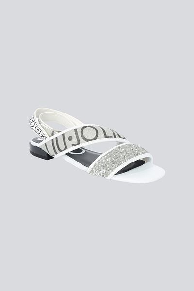 Liu Jo Sandale gri pentru femei cu model de piatră cu curea detaliată SA1027TX1800-GUM