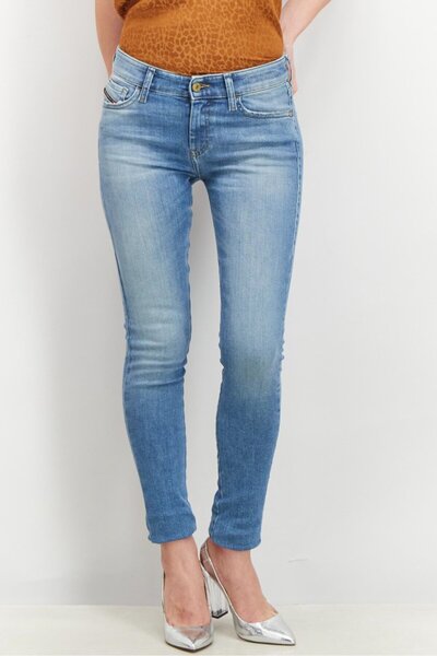 Diesel Women Slim Skinny Fit Wash Non,Stretchable Denim Jeans, Blue