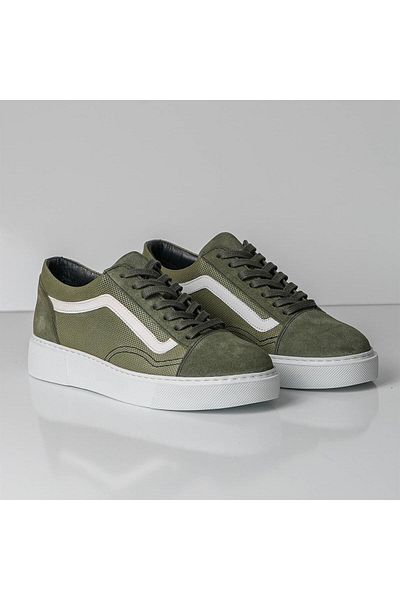 TETRİ Osage Model Genuine Leather Men's Water Green Casual Shoes - Men's Daily Leather Shoes