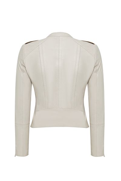 Derimod Cherie Women Beige Slim Short Leather Jacket 25Sgm 520251