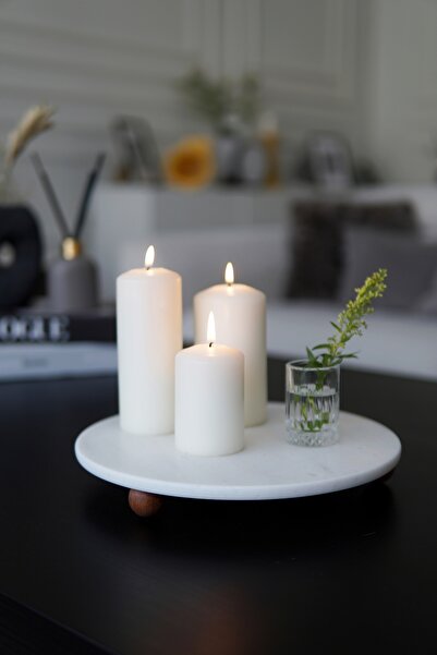 EVLE Sunumluk - Beyaz Mermer, Sunum Tabağı - 28 cm