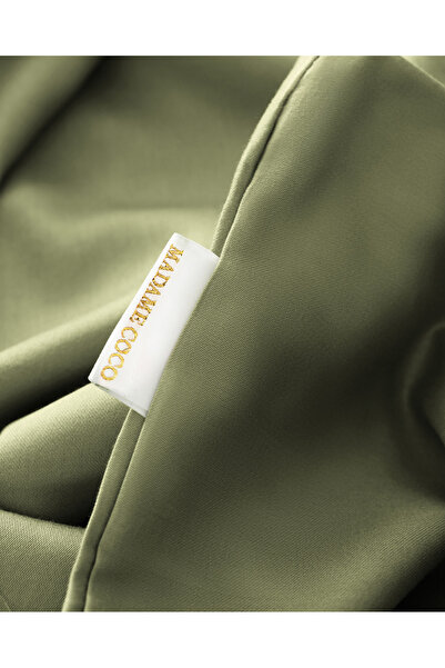 Madame Coco Ciel King Size 100% Cotton Satin Duvet Cover - Khaki