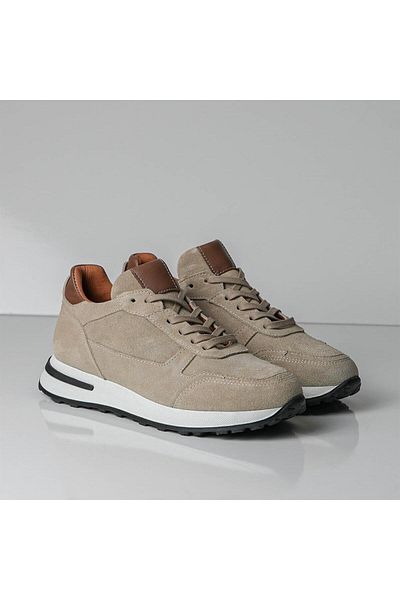 TETRİ Livius Model Genuine Leather Men's Camel Sneakers