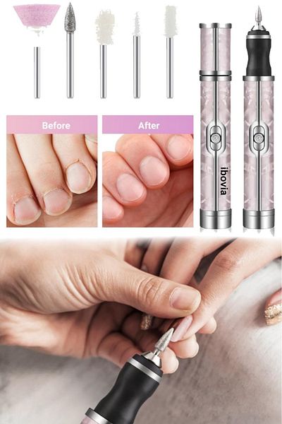 Charmer princesses Wireless Charging 12 Piece 4 Speed Nail File Set for Manicure Pedicure Prosthetic Nail Foot Callus 2025 Season
