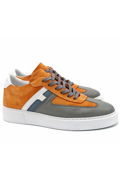 TETRİ Revenna Model Men's Genuine Leather Orange Casual Shoes