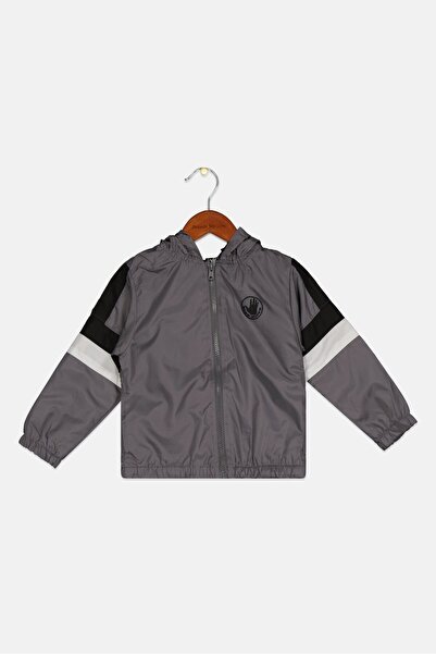 Body Glove جاكيت بغطاء رأس بشعار العلامة التجارية للأولاد الصغار، رمادي