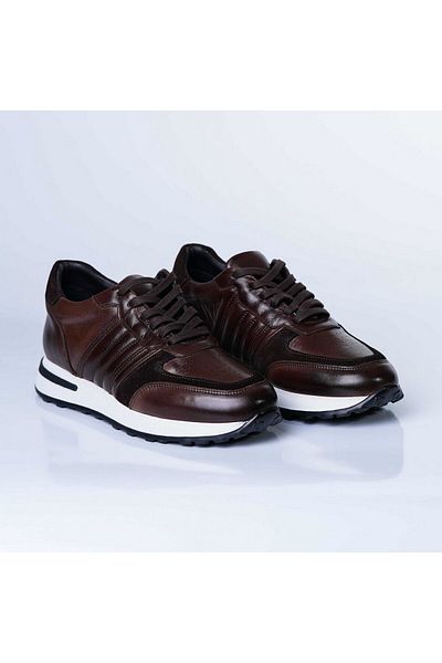 TETRİ Luca Model Men's Genuine Leather Brown Casual Shoes