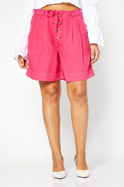 Esprit Women High Rise Solid Basic Shorts, Fuchsia