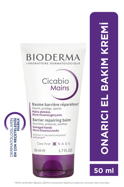 Bioderma Cicabio Hand Cream Hasar Görmüş Eller Onarıcı Yatıştırıcı Yoğun Neml...