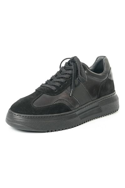 TETRİ Missouri Model Genuine Leather Handmade Men's Black Sneakers