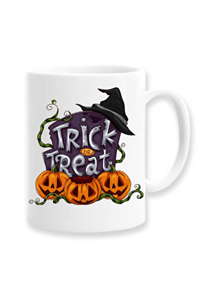 OEM Εξατομικευμένη λευκή κούπα "trick or treat", Inovatix®. 330 ml