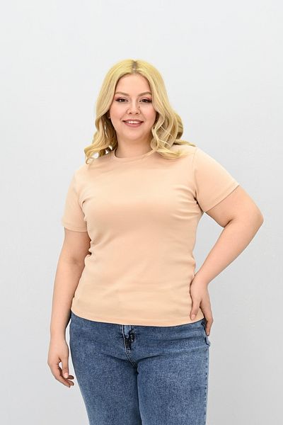 Koza Butik Γυναικείο μπλουζάκι με κοντό μανίκι με λαιμόκοψη Basic 1965-25