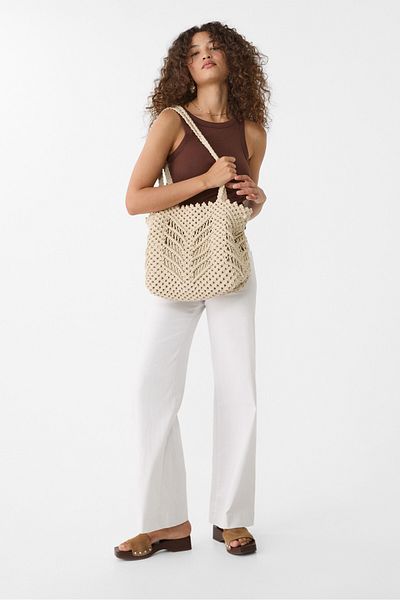Stradivarius Macram shopper bag