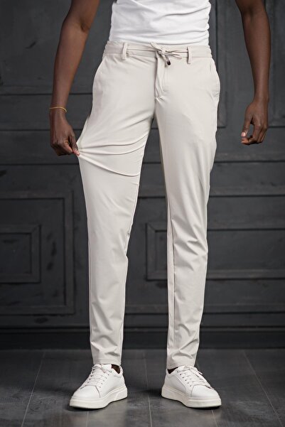 PERPANT Elastic Waist and Threaded Lycra Summer Thin Parachute Fabric Jogger Pants