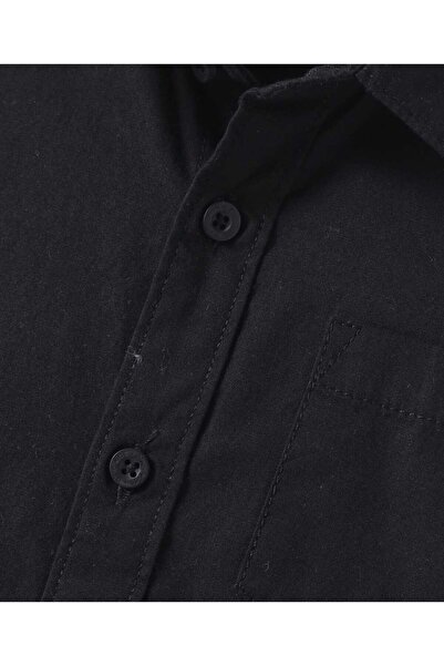 Pine kids Pine Kids Cotton Woven Half Sleeves Solid Color Shirt - Black
