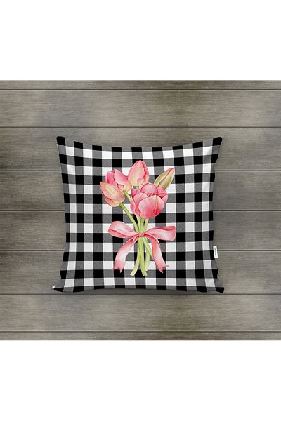 Evmila Husa de perna din catifea cu tema primavara 43x43 Cm Imprimare pe doua fete
