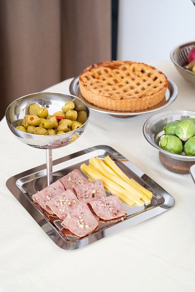 Beige & Stone Steel High Footed 13 cm Cookie Presentation Glass