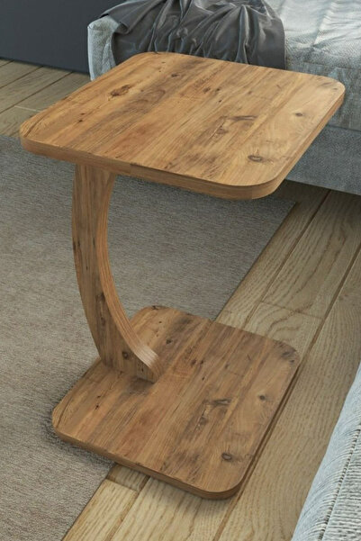 Limnizza C Ayaklı Modern Yan Sehpa Koltuk Yanı Laptop Kahve Kitap Şehpası Ser...