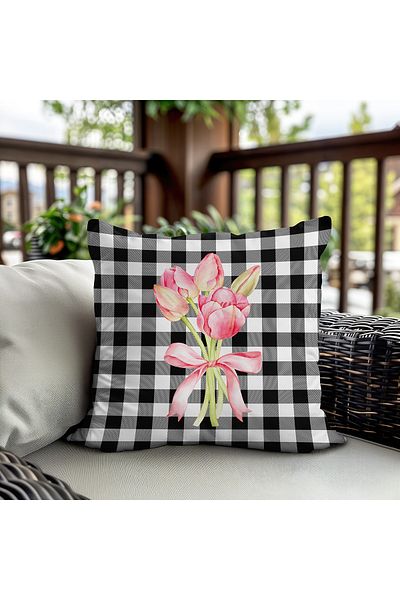 Evmila Husa de perna din catifea cu tema primavara 43x43 Cm Imprimare pe doua fete
