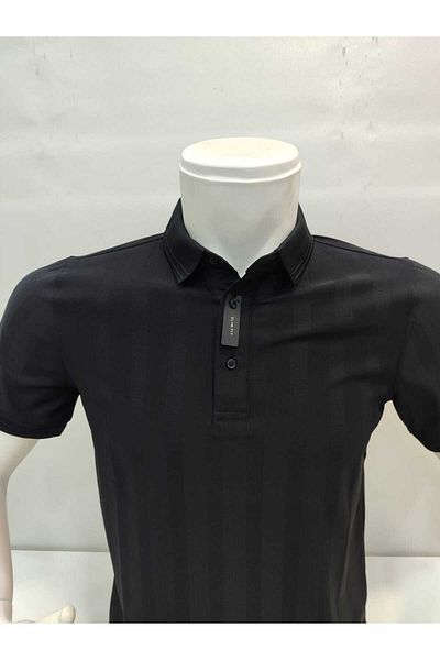 ADVANTE Güncüoglu Slim Fit Footed Collar Self-Patterned Men's T-Shirt