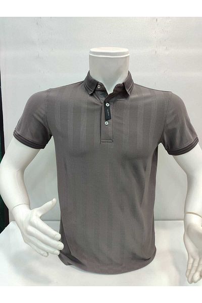 ADVANTE Güncüoglu Slim Fit Footed Collar Self-Patterned Men's T-Shirt