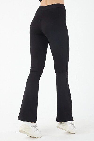 soBasic Дамски черни клинове с нормална талия и ликра, разкроени и стягащи