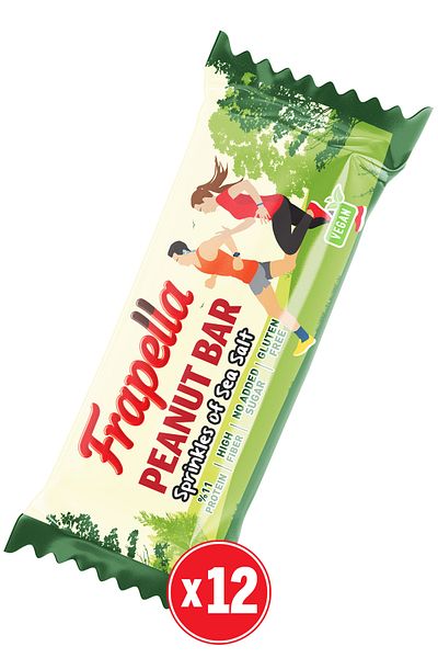 Frapella Sea Salted Vegan Fruit Bar with Peanut 40 Gr. X 12 Pieces