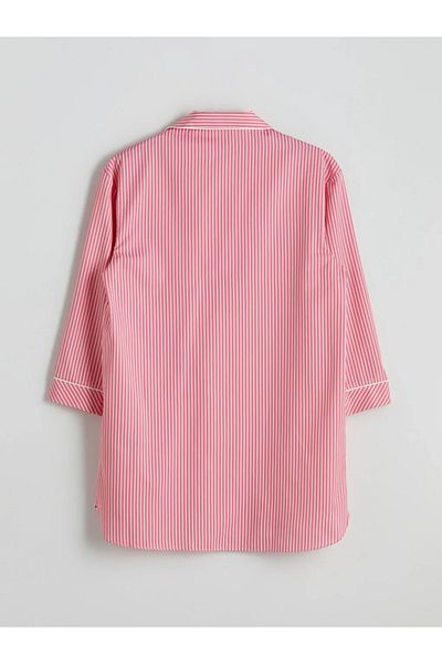 LC Waikiki Lcw Dream Shirt Collar Striped Women's Nightgown