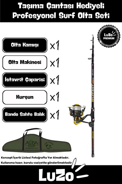 LuZo Premium Seri Hazır Kurulu Taşıma Çantalı 3 m Kamış Hediyeli Tam Takım Pr...