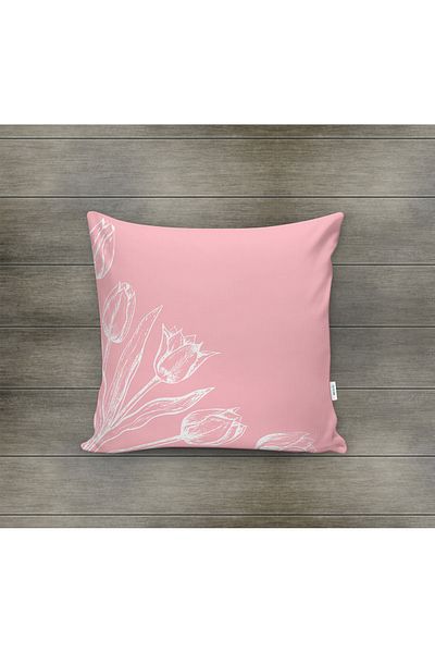Evmila Husa de perna din catifea cu tema primavara 43x43 Cm Imprimare pe doua fete