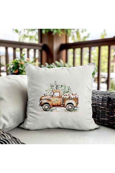 Evmila Husa de perna din catifea cu tema primavara 43x43 Cm Imprimare pe doua fete