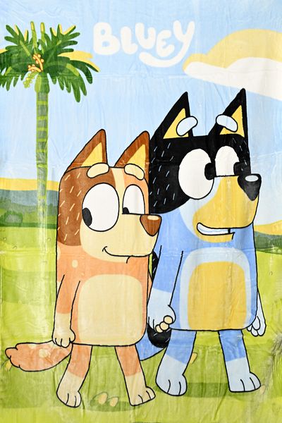 bluey بطانية راشيل - ناعمة للغاية وخفيفة الوزن مصنوعة من البوليستر بنسبة 100% - لون أزرق