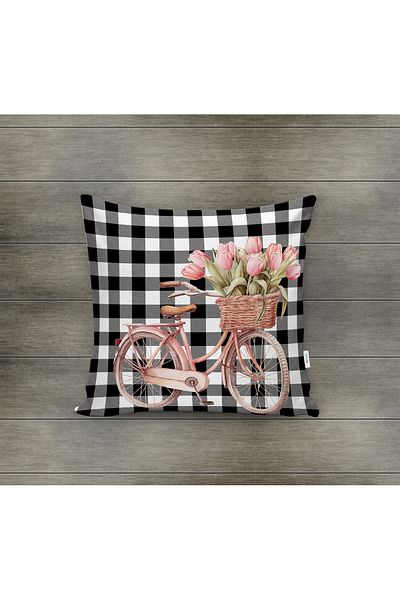 Evmila Husa de perna din catifea cu tema primavara 43x43 Cm Imprimare pe doua fete