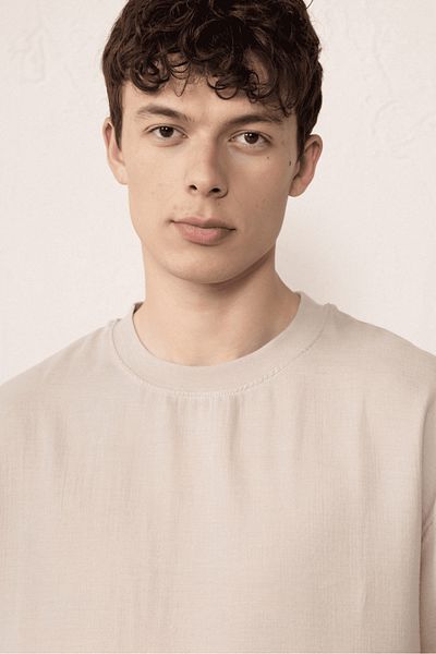 Valiberta Men's T-Shirt - Medium Beige |   Comfortable Fit |   Muslin Fabric