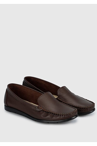 Eclipse Кафяви кожени дамски обувки