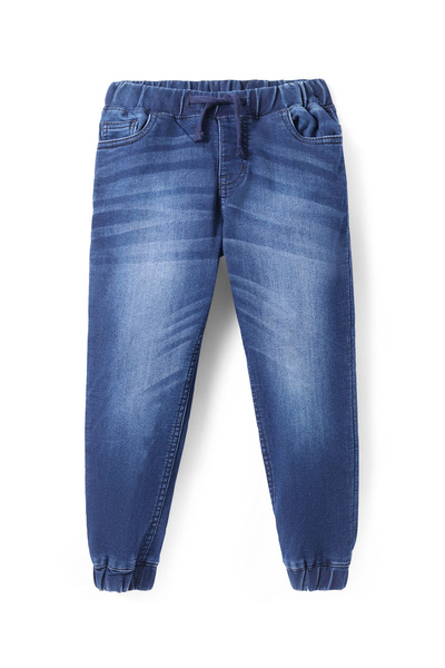 Pine kids بنطال رياضي من قماش الدنيم المغسول بطول كامل من Pine Kids - أزرق