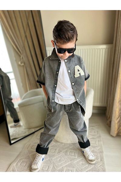 tunays shopping Boy's Denim Suit 3 Pieces