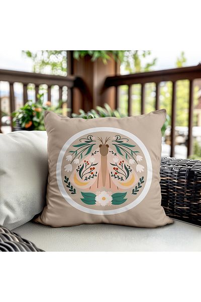 Evmila Husa de perna din catifea cu tema primavara 43x43 Cm Imprimare pe doua fete