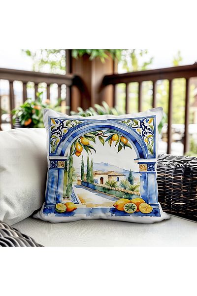 Evmila Husa de perna din catifea cu tema primavara 43x43 Cm Imprimare pe doua fete